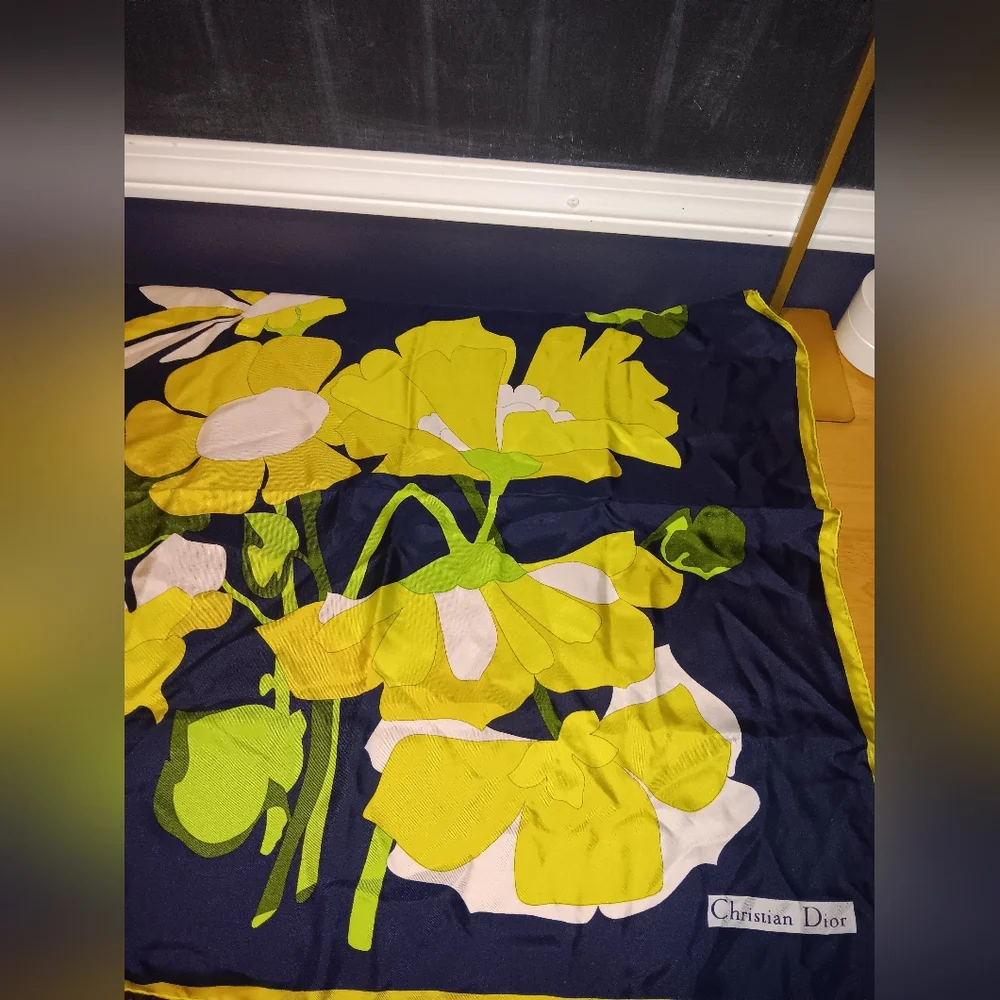 Christian Dior Floral Silk Scarf